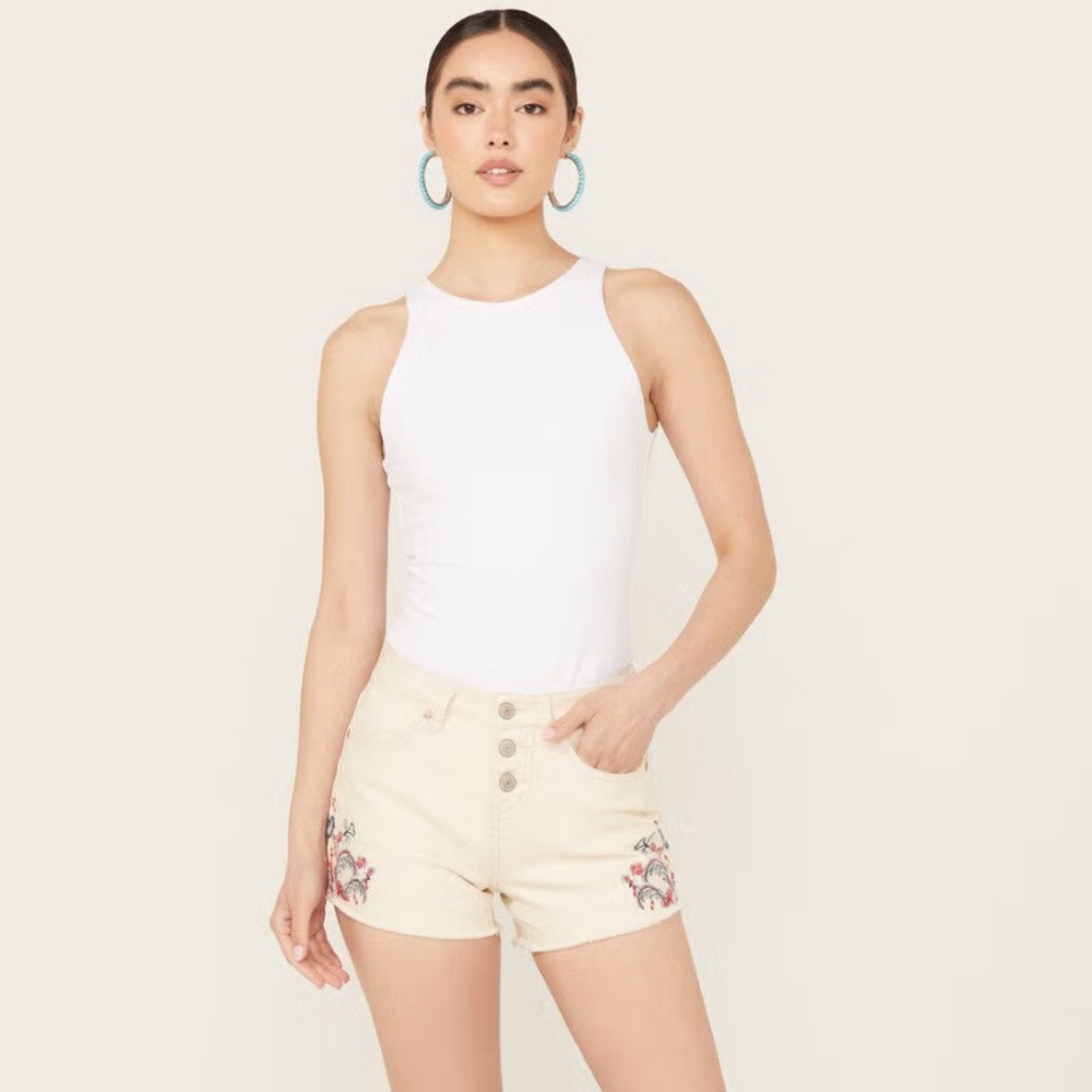 Shyanne Mid Rise Americana Embroidered Shorts